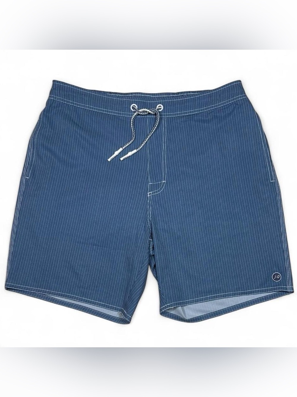 NWOT! Johnnie-O Low Tide Pinstripe Swim Trunks in Lake Blue Men’s Size L Summer